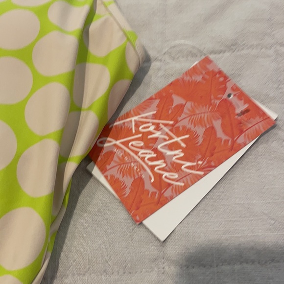 BNWT Kortni Jeane Tied up Top - Medium- Lime Dots - Picture 2 of 9